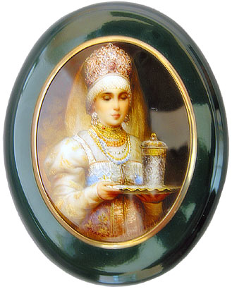 Luba Pashinina "The girl in Russian costume with a tray"